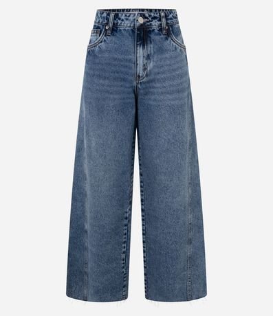Pantalón Wide en Jeans con Cintura Mediana y Recortes 5