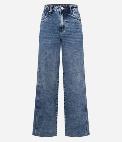 Pantalón Wide en Jeans con Cintura Mediana y Recortes 5
