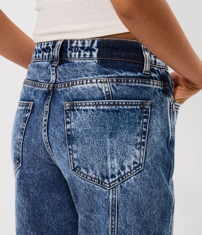 Pantalón Wide en Jeans con Cintura Mediana y Recortes 4