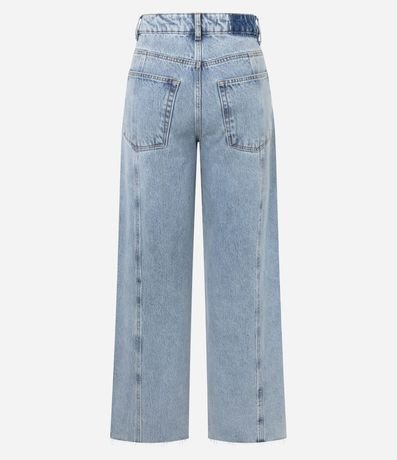 Pantalón Wide en Jeans con Cintura Mediana y Recortes 2
