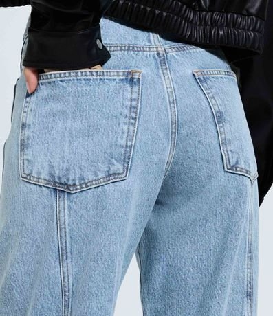 Pantalón Wide en Jeans con Cintura Mediana y Recortes 4