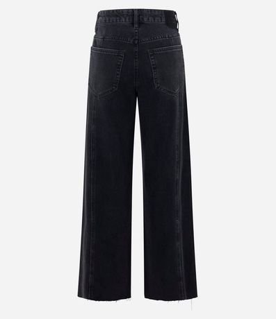 Pantalón Wide en Jeans con Cintura Mediana y Recortes 2