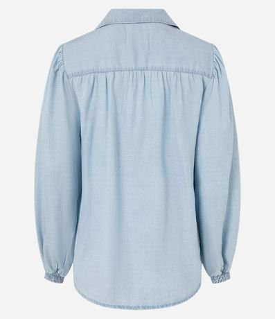 Camisa en Jeans con Manga Abullonada y Abotonado Delantero 6