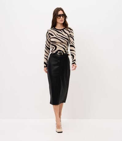 Suéter en Punto con Estampa Animal Print 2