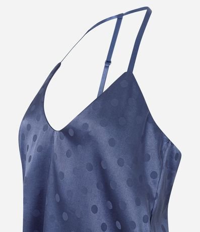 Pijama Largo en Satén con Estampa de Lunares 6