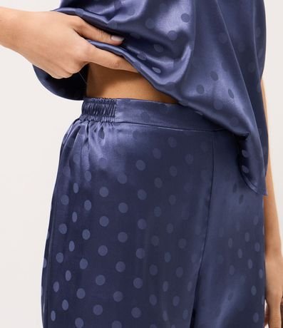 Pijama Largo en Satén con Estampa de Lunares 3