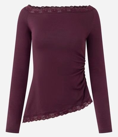 Blusa en Algodón con Escote y Ruedo de Encajes 5