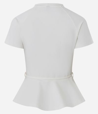 Blusa Peplum en Punto Roma con Detalle de Cinturón 6