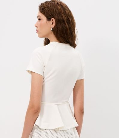 Blusa Peplum en Punto Roma con Detalle de Cinturón 4