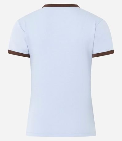 Blusa Baby Look con Mangas y Cuello Contrastantes 7