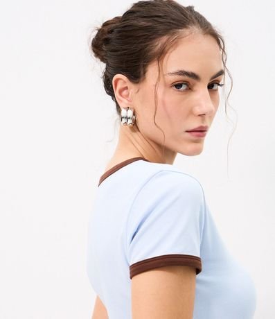 Blusa Baby Look con Mangas y Cuello Contrastantes 3