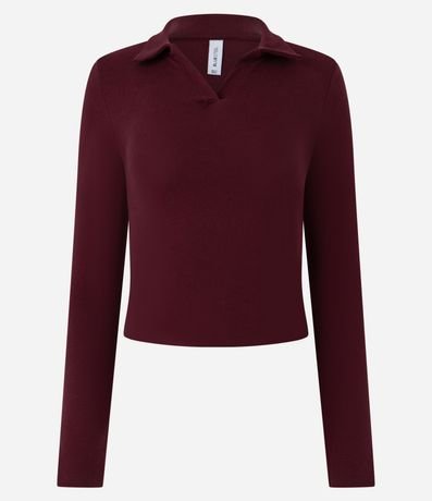 Blusa Polo en Rib de Algodón con Mangas Largas 2