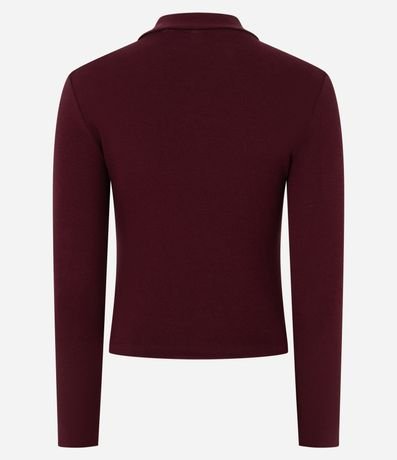 Blusa Polo en Rib de Algodón con Mangas Largas 3