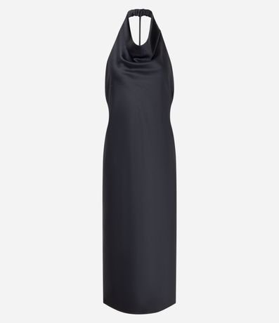 Vestido New Midi en Satén con Escote Degagê 5