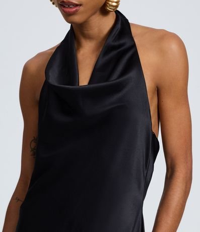 Vestido New Midi en Satén con Escote Degagê 3