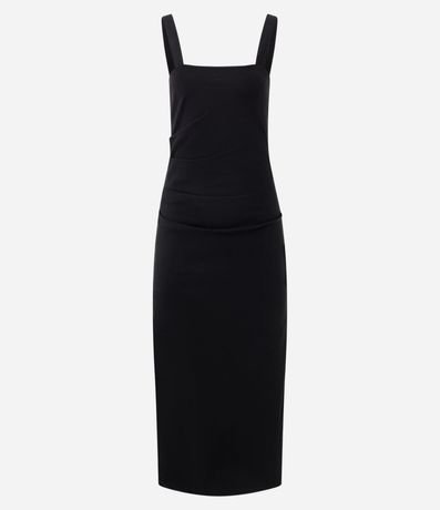 Vestido Midi en Bengalina con Fruncido Lateral 5