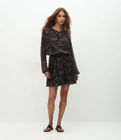 Vestido en Chiffon con Transparencia y Estampa de Animal Print 2