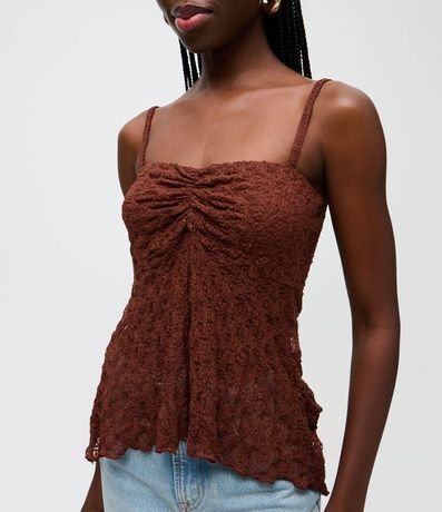 Blusa Peplum en Encaje con Bretel Fino 3