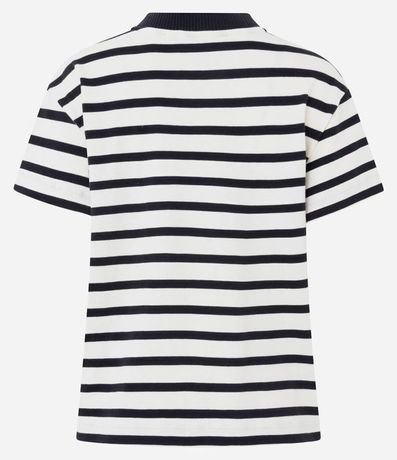 Blusa Rayada en Algodón con Cuello Contrastante 2