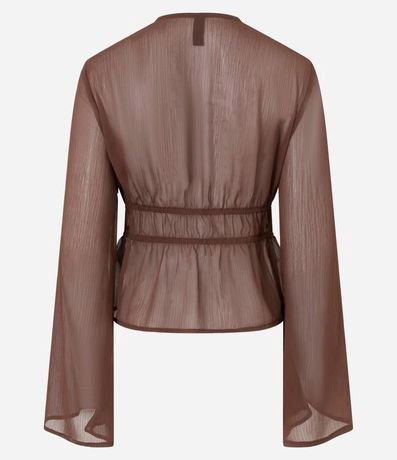 Blusa Manga larga en Chiffon con Escote V 3