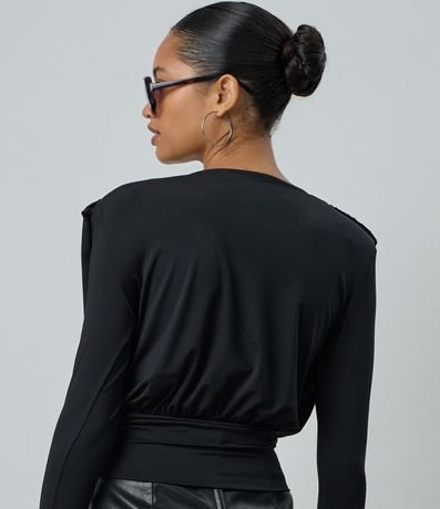 Blusa Manga Larga Traspasada en Microfibra 4