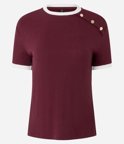 Blusa Manga Corta en Rib con Botones en el Hombro 5