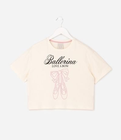 Remera Infantil Boxy con Estampa de Ballerina – Talle 5 a 14 años