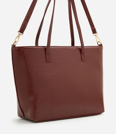 Cartera Shopper Grande con Asa Larga y Textura Crocco 3