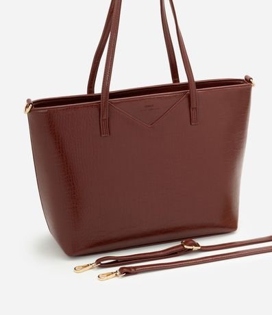 Cartera Shopper Grande con Asa Larga y Textura Crocco 6