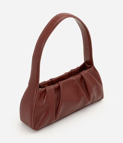 Cartera Baguette en PU con Textura Crocco