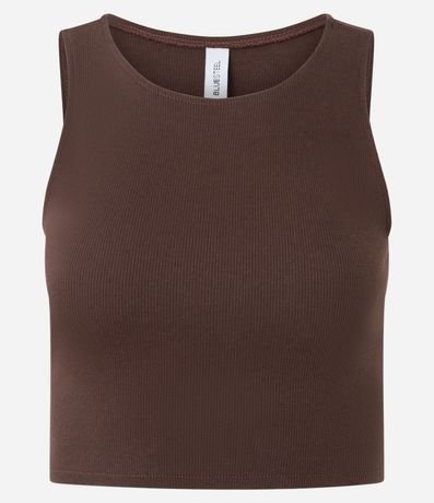 Blusa Cropped sin Mangas en Algodón Acanalado 3