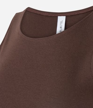 Blusa Cropped sin Mangas en Algodón Acanalado 4