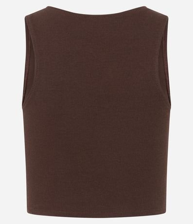 Blusa Cropped sin Mangas en Algodón Acanalado 5