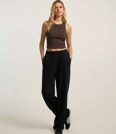 Blusa Cropped sin Mangas en Algodón Acanalado 2