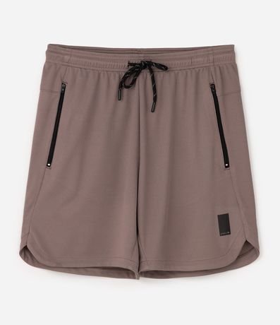 Bermuda Deportiva Texturizada con Cintura Elástica y Bolsillos con Cremallera 2