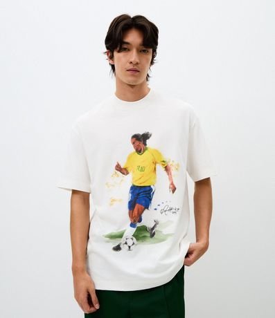 Remera Relaxed Ronaldinho Pintura Acuarela