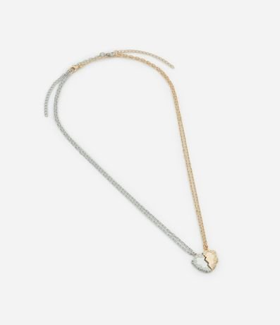 Collar Doble de Metal con Colgante de Corazón 3