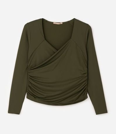 Blusa Manga Larga con Escote Traspasado Curve & Plus Size 5