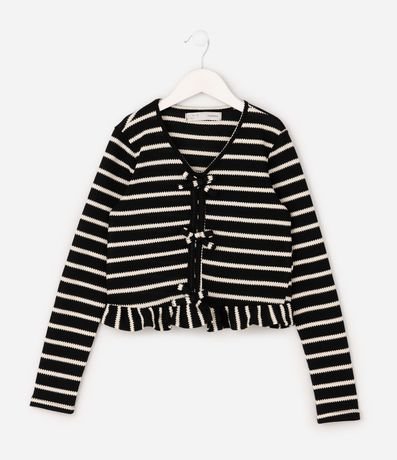Blusa Infantil Manga Larga Rayada con Moñitas - Talle 7 a 16 años 3