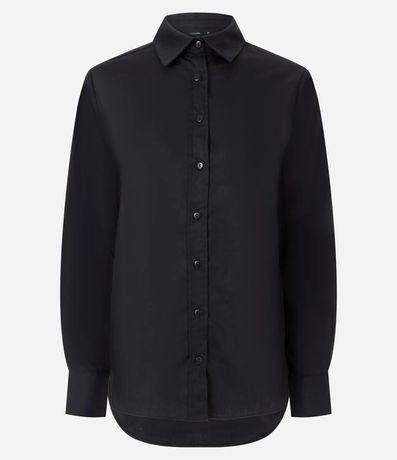 Camisa en Tricolina con Abotonado y Punho Largo