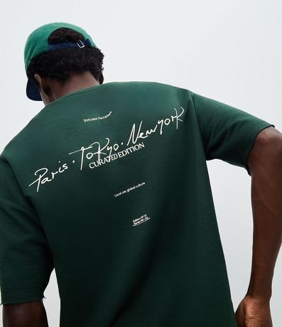 Remera Oversized en Algodón con Lettering Paris Tokyo New York 3
