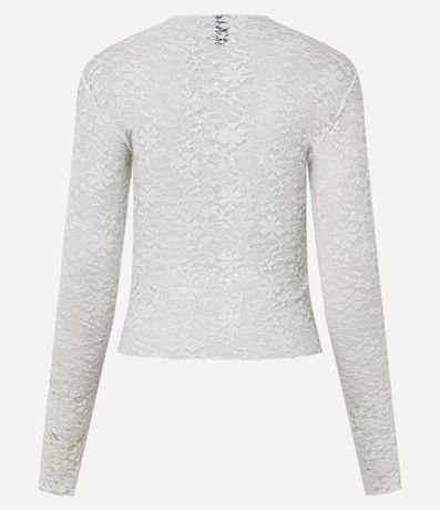 Blusa Manga Larga en Encaje Texturizada 7