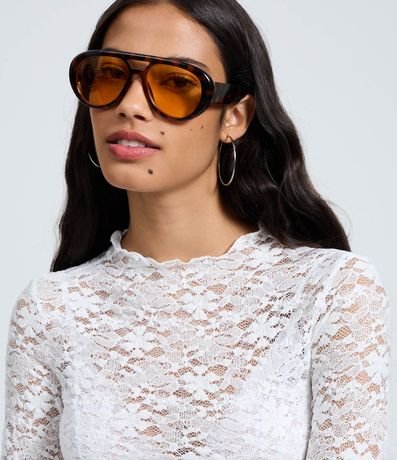 Blusa Manga Larga en Encaje Texturizada 4