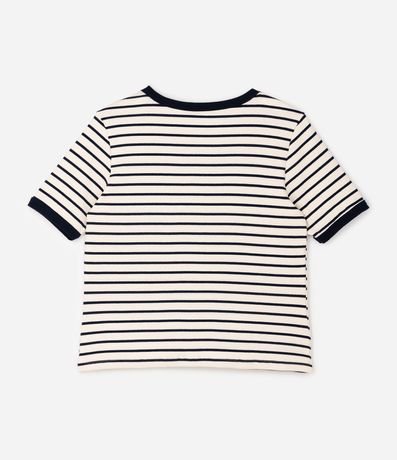 Blusa Rib Rayada con Cuello Contrastante Curve & Plus Size 2