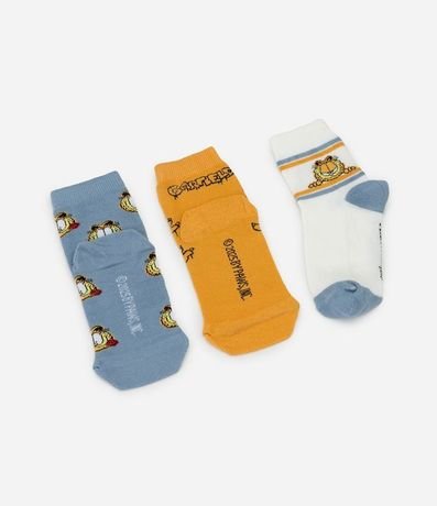 Kit 3 Pares de Media Infantil Cano Mediano con Estampa Garfield – Talle 19 a 38 2