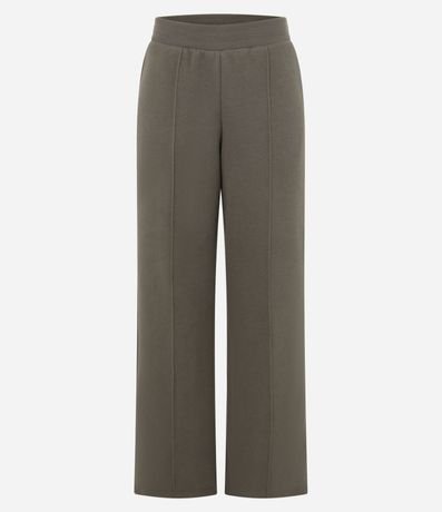 Pantalón Wide Leg en Algodón con Friso Delantero 5