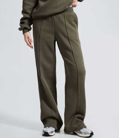 Pantalón Wide Leg en Algodón con Friso Delantero 3