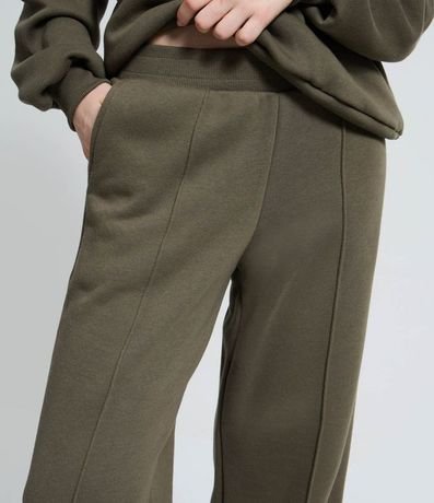 Pantalón Wide Leg en Algodón con Friso Delantero 4