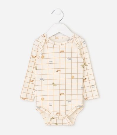 Body Infantil de Cuadros con Estampa Fullprint – Talle 0 a 18 Meses 2