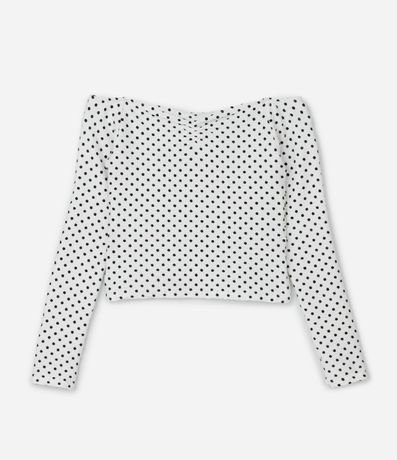 Blusa Infantil Hombro a Hombro con Estampado de Lunares – Talle 5 a 16 años